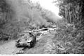 Three destroyed Type 95 light tanks near Bakri, Malaya, 18 Jan 1942.