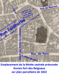 Thumbnail for File:Motte castrale présumée sur plan de 1822.png