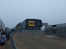 Un des bâtiments du garage-atelier en 2017.