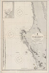 Admiralitätskarte von 1871 (die Sankt-Helena-Bucht in der oberen Kartenhälfte)