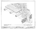 Drawing of Poteaux-en-Terre post in ground type of wall construction (this example technically called pallisade construction) in the Beauvais House in Ste Genevieve, Missouri