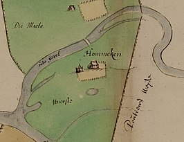 Hommeken, de locatie van de burcht (1629)