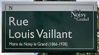 Plaque Rue Louis Vaillant - Noisy-le-Grand (FR93) - 2021-10-12 - 1.jpg