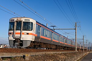 313系による新快速 （2022年1月 岐阜駅 - 木曽川駅間）