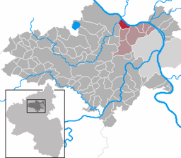 Läget för Weißenthurm i Landkreis Mayen-Koblenz