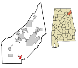 Location in شهرستان دیکلب، آلاباما and the state of آلاباما