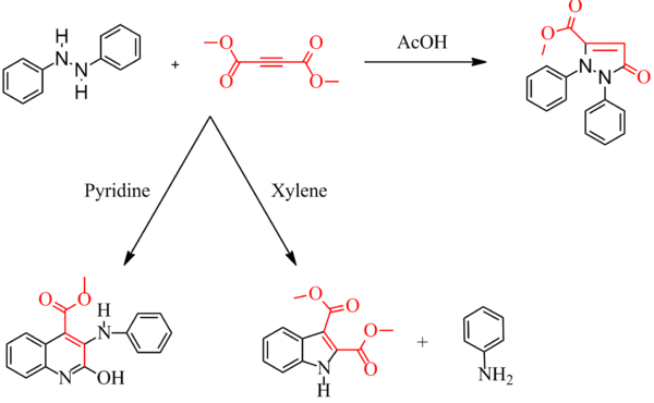 Diels-Reese-reactie in pyridine en xyleen