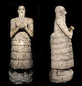 Statue of Iku-Shamagan king of Mari, c.2500 BC.[75][76] National Museum of Damascus