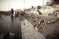 Sunrise view of the main bathing ghat at Har-ki-pauri, Haridwar.