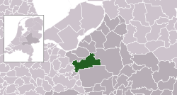 Highlighted position of Barneveld in a municipal map of Gelderland