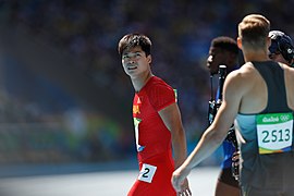 Men's 100m sprint heats Rio 2016.jpg