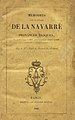 Portada. Memoires sur la guerre de la Navarre et des Provinces Basques. Alphonse de Barrés de Molard. Paris-Lyon 1842