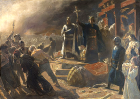 Bishop Absalon topples the god Svantevit at Cape Arkona