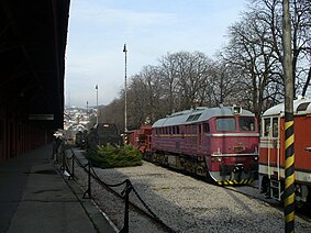 Ekspozycja kolejowa na zewnątrz budynku A Outdoor exhibition