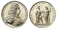 Médaille frappée en 1714 pour la Paix d'Utrecht.