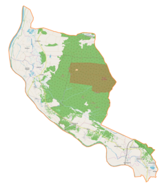 Mapa konturowa gminy Radomyśl nad Sanem, na dole po prawej znajduje się punkt z opisem „Wola Rzeczycka”