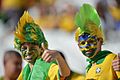 Fans in Brasil colours