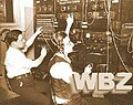 In 1922, the United States' first commercial radio station, WBZA, operated out of the luxurious Hotel Kimball. The station's location was used as a marketing device to attract famous radio guests.