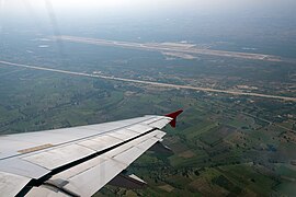 The runways seen from the air