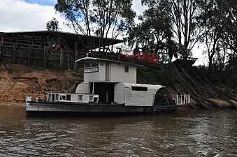 PS Etona (former floating chapel) at Echuca wharf.