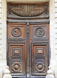 Baroque door with Vitruvian scrolls friezes of the Hôtel de Beauvais, Paris, by Antoine Lepautre, 1657-1660