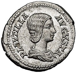 Denarius met Plautilla afgebeeld