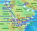 Royaume Himyarite et environs, vers 100-200, selon le Périple de la mer Érythrée