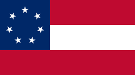 1st National Flag [7, 9, 11, 13 stars[254]] "Stars and Bars"