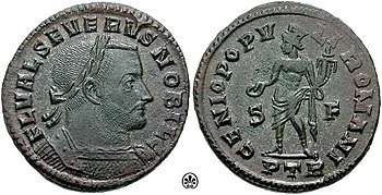 Follis des Flavius Valerius Severus als Caesar