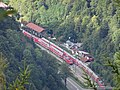 Blick auf Zugkreuzung in Hirschsprung