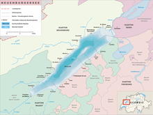 Neuchâtelsjön, politisk karta (2007)