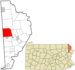 Location in Wayne County and the state of Pennsylvania.