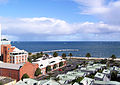 Sandridge Bay Towers, Port Melbourne (left) 1891 brick sugar factories and warehouses turned fashionable apartments (1996)