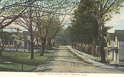 View of a street in Higganum, from a postcard mailed in 1909