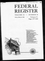 Thumbnail for File:Federal Register 1966-03-04- Vol 31 Iss 43 (IA sim federal-register-find 1966-03-04 31 43).pdf