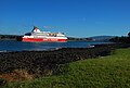 Die “Spirit of Tasmania” fährt in den Hafen von Devonport ein.