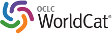 Five-color WorldCat emblem, with WorldCat in black letters and OCLC in smaller grey letters