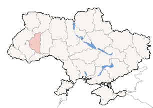 Karte der Ukraine mit Oblast Ternopil