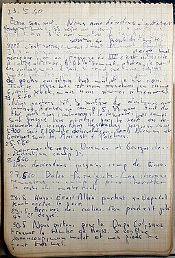 Seconde page du carnet de voyage.