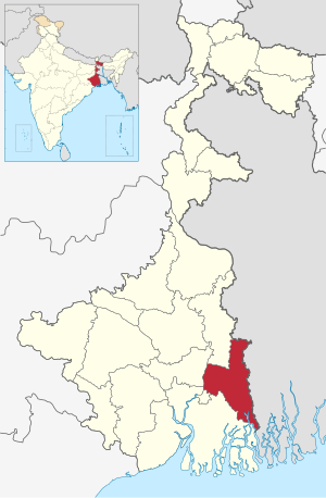 Location of North 24 Parganas district in West Bengal