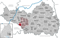 Elhelyezkedése Baden-Württemberg térképén