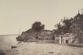 1858 picture of Sati Chaura Ghat where a massacre of the British took place