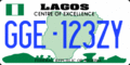 Current plate of Lagos