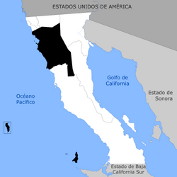 Location of Ensenada in Baja California since 2022