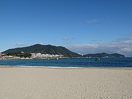 Zuidwestkant van Yeongdo gezien vanuit Songdostrand