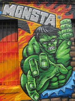 De Hulk als graffiti op de Berlijnse Muur