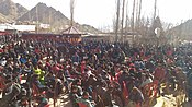 People are enjoying games like Tambola and lotteries during festival.