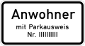 Zeichen 1044-30: nur für explizit aufgeführte Parkausweisnummer