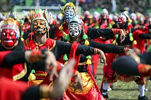 Dancing wayang topeng in Malang