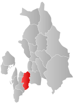 Mapa do condado de Viken com Ski em destaque.